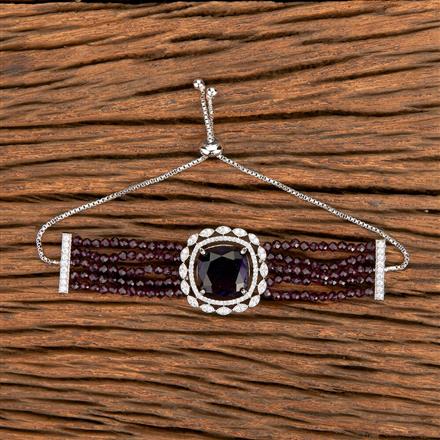 Cubic Zirconia Bandhai Bracelet With Rhodium Plating