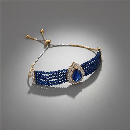 Cubic Zirconia Adjustable Bracelet With 2Tone Plating