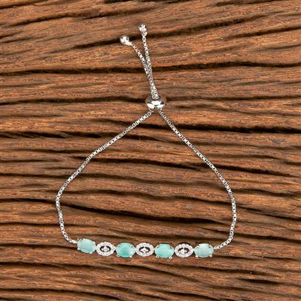 Cubic Zirconia Delicate Bracelet With Rhodium Plating
