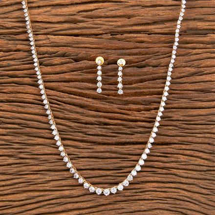 Cubic Zirconia Delicate Necklace With Gold Plating