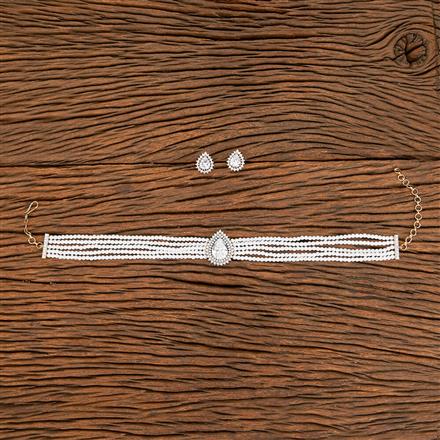 Cubic Zirconia Choker Necklace With 2Tone Plating