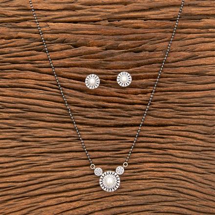 Cubic Zirconia Classic Mangalsutra With 2Tone Rhodium Plating