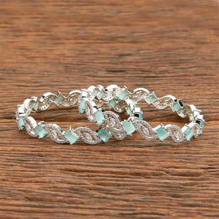 American Diamond Classic Bangles With Rhodium Plating