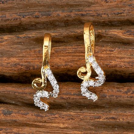 American Diamond Delicate Nose Ring With 2 Tone Gold Rhodium Plating