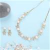 Cubic Zirconia Delicate Necklace With 2Tone Plating