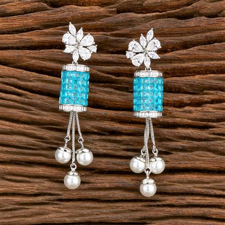 American Diamond Classic Earring With Rhodium Plating