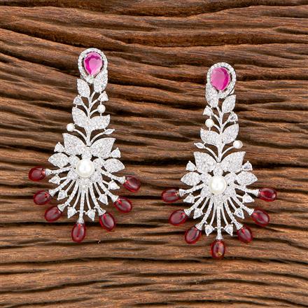 Cubic Zirconia Classic Earring With Rhodium Plating