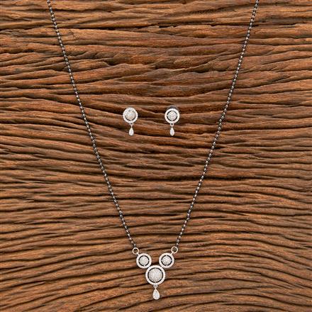 Cubic Zirconia Vati Mangalsutra With 2Tone Rhodium Plating