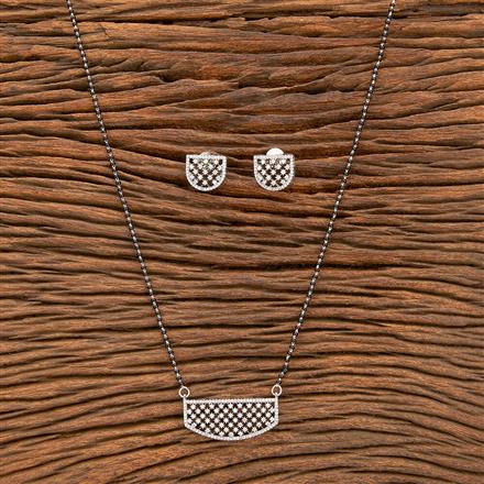 Cubic Zirconia Tanmaniya Mangalsutra With 2Tone Rhodium Plating