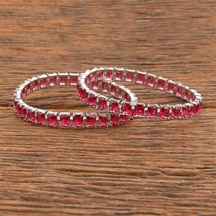 Cubic Zirconia Classic Bangles With Rhodium Plating