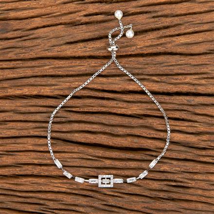 Cubic Zirconia Adjustable Bracelet With Gold Rhodium Plating