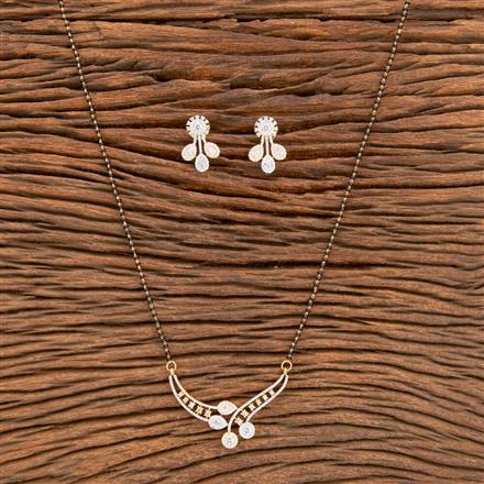 American Diamond Tanmaniya Mangalsutra With 2 Tone Rhodium Plating