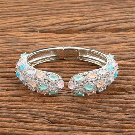 American Diamond Classic Kada With Rhodium Plating