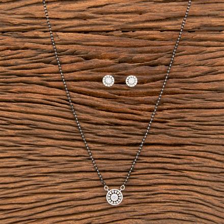 American Diamond Vati Mangalsutra With Rhodium Plating