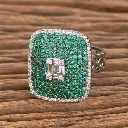 American Diamond Adjustable Ring With Black Plating