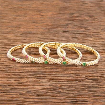 American Diamond South Indian Bangles With Gold Plating