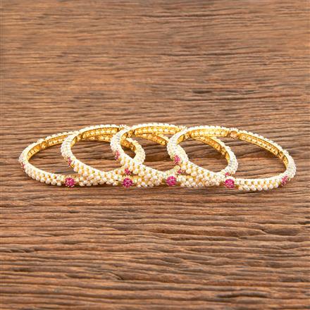 American Diamond South Indian Bangles With Gold Plating