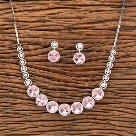 Cubic Zirconia Classic Necklace With Rhodium Plating