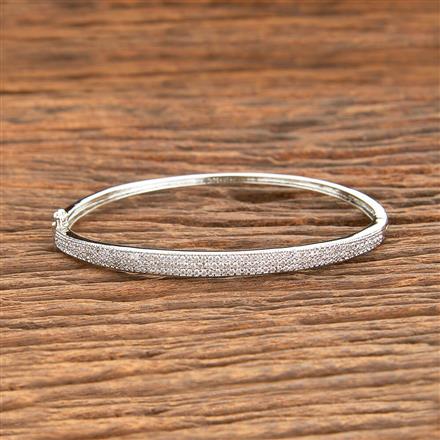 American Diamond Delicate Kada With 2 Tone Rhodium Plating