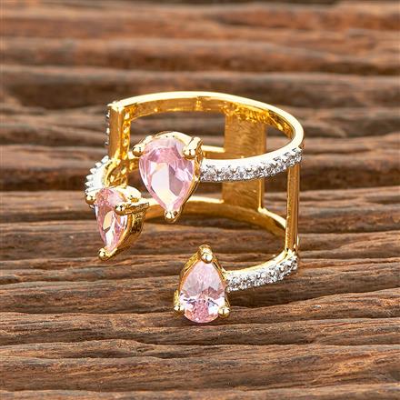 American Diamond Adjustable Ring With 2 Tone Plating