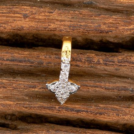 American Diamond Delicate Nose Ring With 2 Tone Rhodium Plating