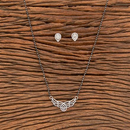 American Diamond Tanmaniya Mangalsutra With 2 Tone Rhodium Plating