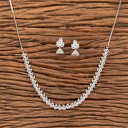 Buy American Diamond Delicate Necklace With Rose Gold Tone