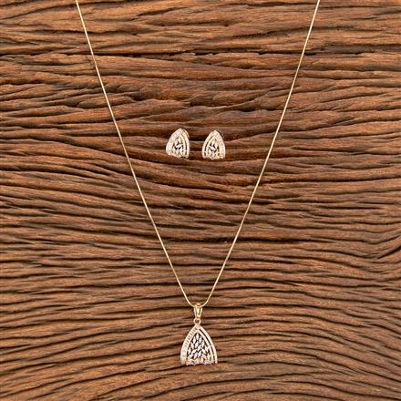 American Diamond Delicate Pendant Set With 2 Tone Plating