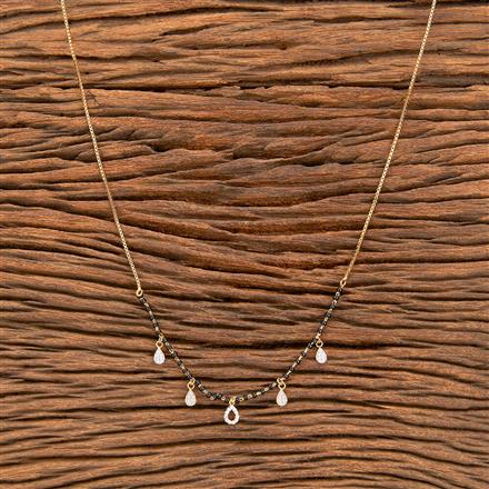 American Diamond Delicate Mangalsutra With 2 Tone Plating