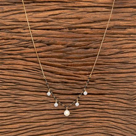 American Diamond Delicate Mangalsutra With 2 Tone Plating