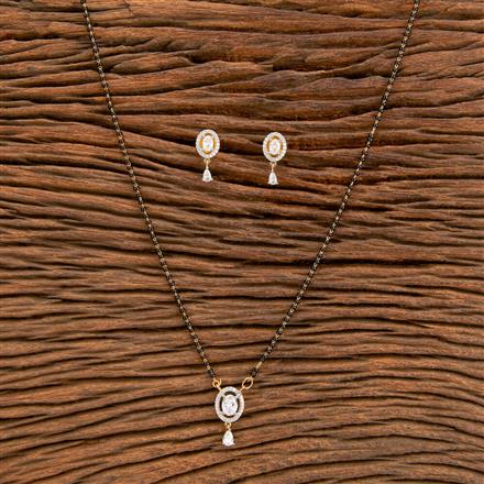 American Diamond Delicate Mangalsutra With 2 Tone Plating