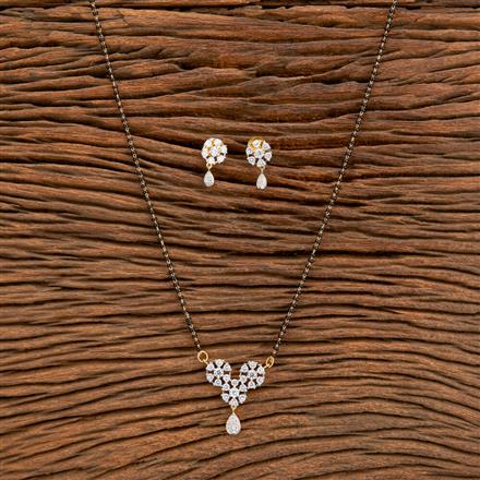 American Diamond Classic Mangalsutra With 2 Tone Plating