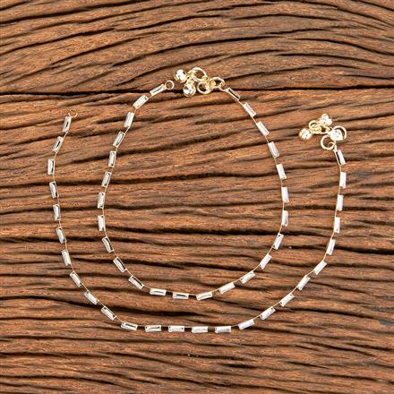 American Diamond Delicate Payal With Gold Rhodium Plating