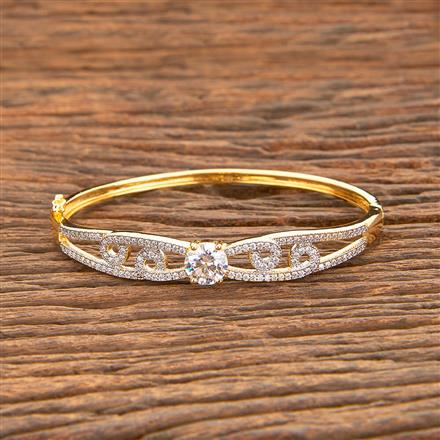 American Diamond Delicate Kada With 2 Tone Plating