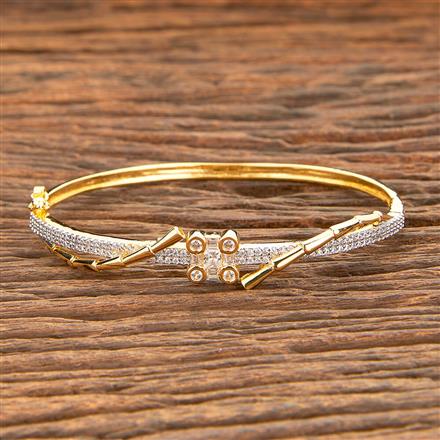 American Diamond Delicate Kada With 2 Tone Rhodium Plating