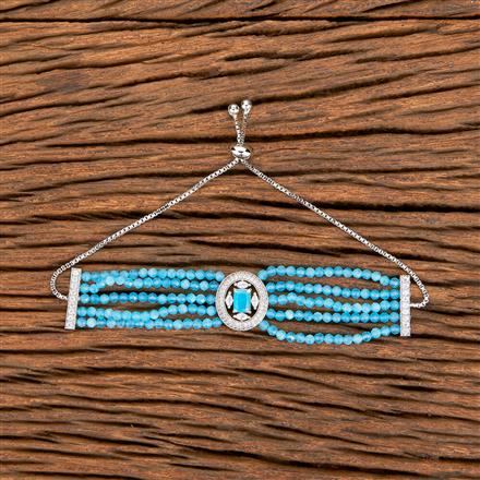 American Diamond Bandhai Bracelet With Rhodium Plating