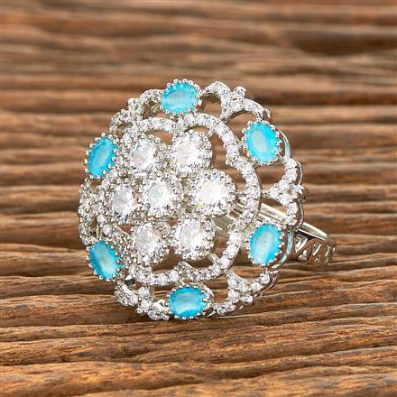 American Diamond Adjustable Ring With Rhodium Plating