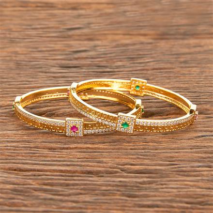 American Diamond Classic Bangles With Gold Plating