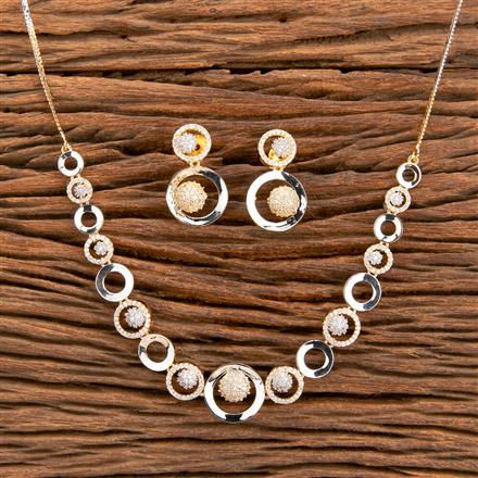 American Diamond Classic Necklace With 2 Tone Plating