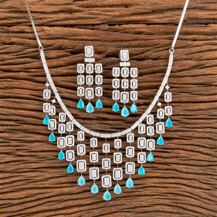 American Diamond Classic Necklace With Rhodium Plating