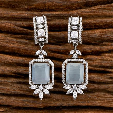 American Diamond Classic Earring With Black Plating