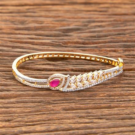 American Diamond Delicate Kada With 2 Tone Plating