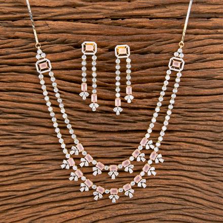 American Diamond 2 Line Necklace With 2 Tone Plating