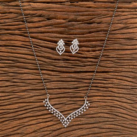 American Diamond Classic Mangalsutra With 2 Tone Rhodium Plating