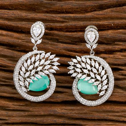 American Diamond Classic Earring With Rhodium Plating