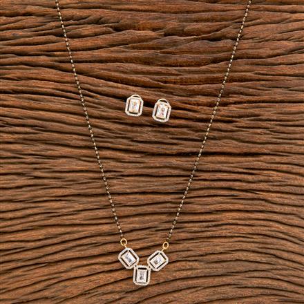 American Diamond Classic Mangalsutra With 2 Tone Rhodium Plating