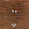 American Diamond Classic Mangalsutra with Rhodium Plating 2 Tone Plating