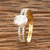 American Diamond Adjustable Ring With 2 Tone Rhodium Plating