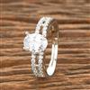 American Diamond Adjustable Ring With 2 Tone Rhodium Plating
