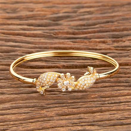 American Diamond Delicate Kada With Rose Gold Rhodium Gold Plating